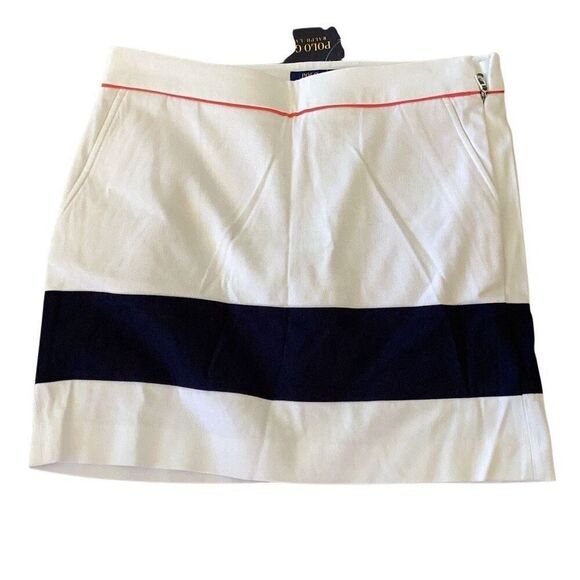NWT Ralph Lauren Polo Golf Skort Women’s 2 White Red Blue 16” - Picture 1 of 7